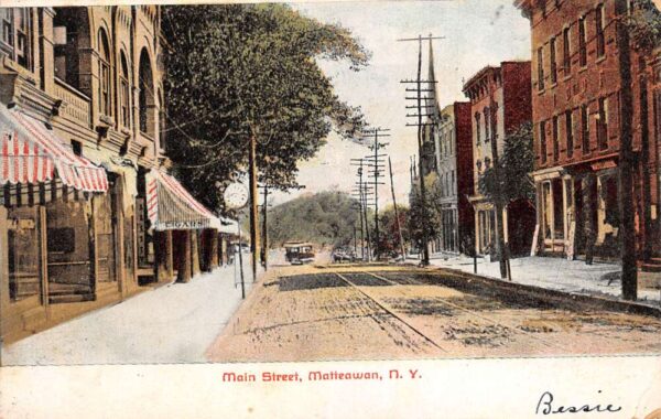 Matteawan New York Main Street Vintage Postcard AA65302