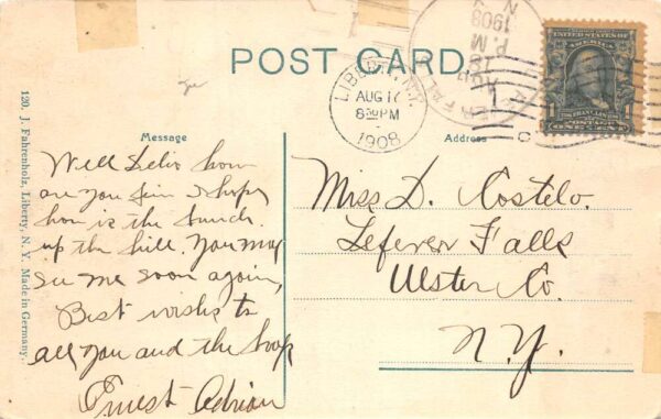 Liberty New York Upper Main Street Vintage Postcard AA65304 - Image 2