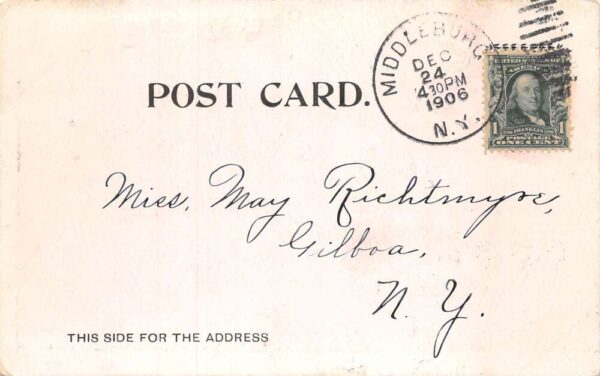 Middleburgh New York Upper Main Street Vintage Postcard AA65306 - Image 2