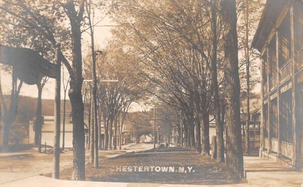 Chestertown New York Street Scene Real Photo Vintage Postcard AA65314