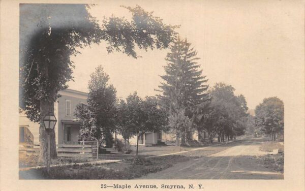 Smyrna New York Maple Avenue Real Photo Vintage Postcard AA65329