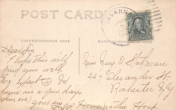 Savanah New York Dr Sweeting Residence Real Photo Vintage Postcard AA65330 - Image 2