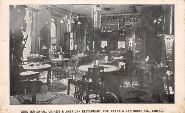 Chicago Illinois King Yen Lo Chinese Restaurant Dining Room Postcard AA65339