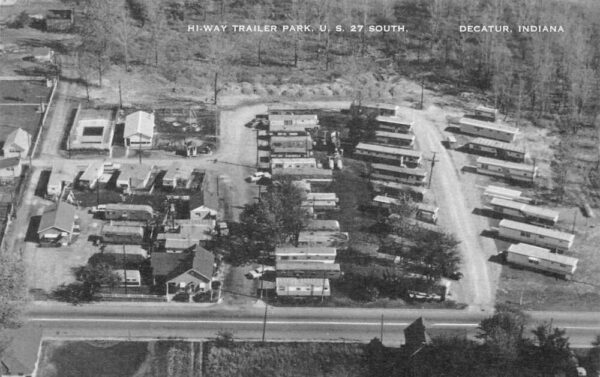 Decatur Indiana Hi-Way Trailer Park Aerial View Vintage Postcard AA65352