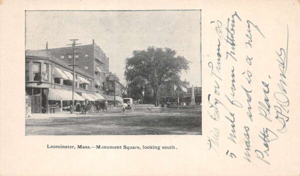 Leominster Massachusetts Monument Square, Looking south Rexall Pharmacy PC U3266