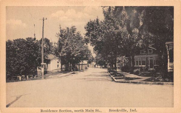 Brookville Indiana Residence Section, N. Main St. Sepia Tone Lithograph PC U3276