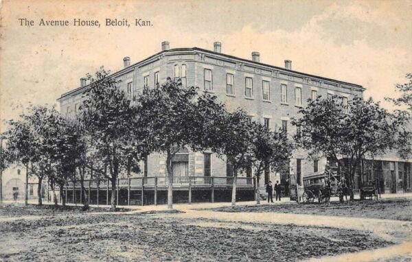 Beloit Kansas The Avenue House Exterior, Sepia Tone Lithograph Vintage PC U3330