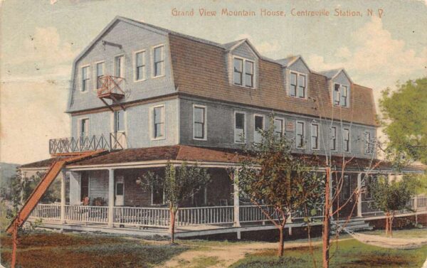 Centreville Station New York Grand View Mountain House Color Lithograph PC U3353