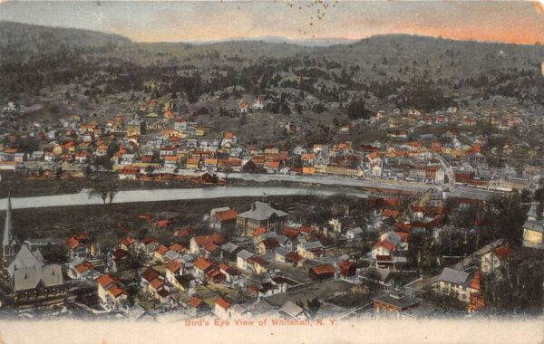 Whitehall New York Bird's Eye View Of Whitehall Color Lithograph PC U3360