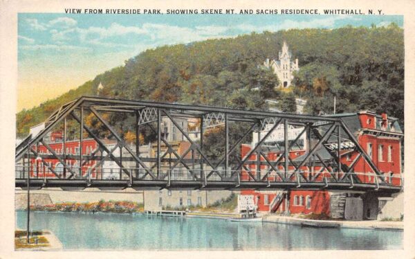 Whitehall New York View From Riverside Park, Showing Skene Mt. & Sachs House PC U3363