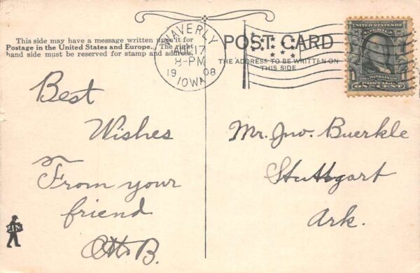 Waverly Iowa Beet Sugar Factory B/W Lithograph Vintage Postcard U3373 - Image 2