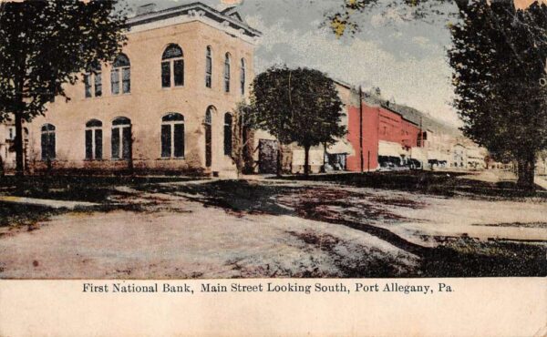 Port Allegany Pennsylvania Main St. Looking South First National Bank PC U3383