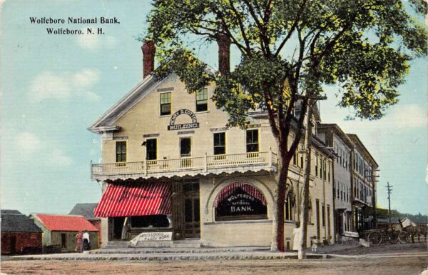 Wolfeboro New Hampshire Wolfeboro National Bank Hand Colored Lithograph PC U3389