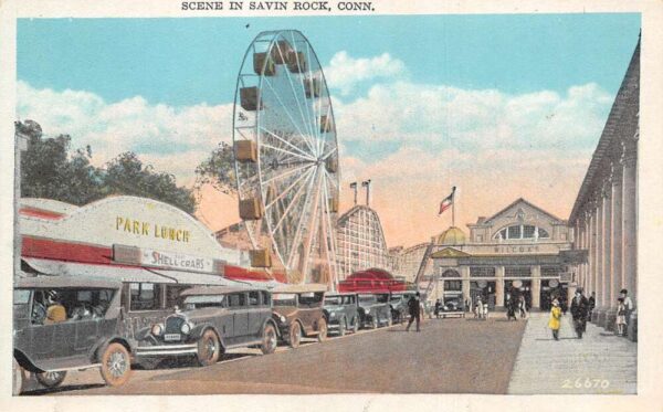 Savin Rock Connecticut Scene At Savin Rock Amusement Park Color Litho. PC U3394