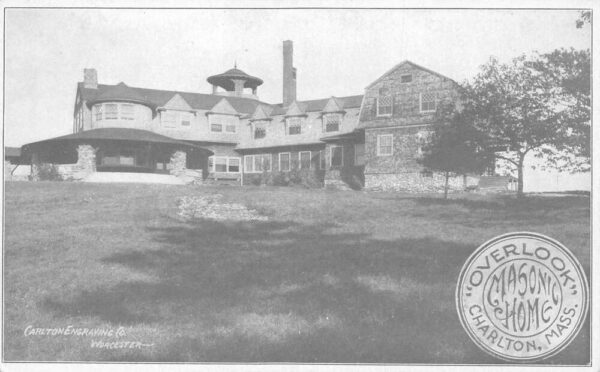 Charlton Massachusetts Overlook Masonic Home B/W Photo Lithograph PC U3410