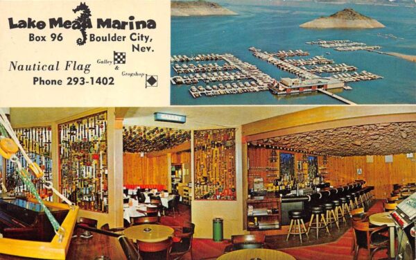 Boulder City Nevada Lake Mead Marina Multi Views W/ Map Vintage Postcard U3416
