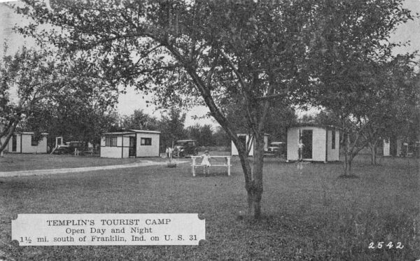 Franklin Indiana Templin's Tourist Camp Cabin View, B/W Photo Vintage PC U3423