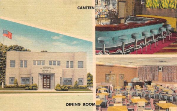 Kingston Pennsylvania V.F.W. Post 283, Interior & Exterior Vintage PC U3446