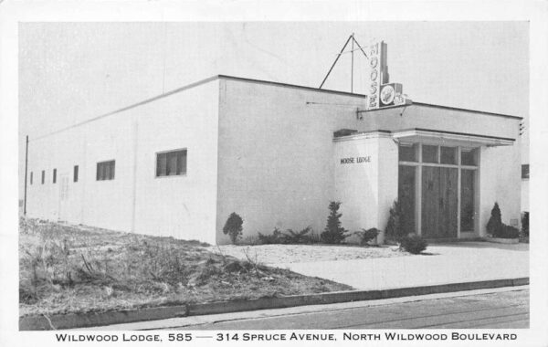 North Wildwood New Jersey Wildwood Lodge 585 Exterior, B/W Photo PC U3448