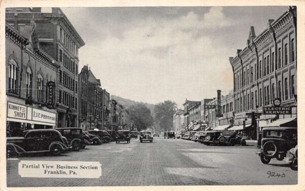 Franklin Pennsylvania Partial View, Business Section JC Penny Co. PC U3453