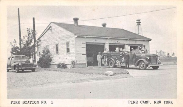 Pine Camp New York Fire Station No.1 Fire Engine & Firefighters PC U3471