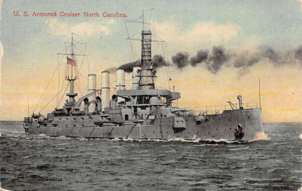 New York New York U.S. Armored Cruiser " North Carolina" Circa 1908 PC U3474