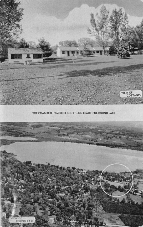 Round Lake New York The Chamberlin Motor Court Multi-Views, B/W Photo PC U3529