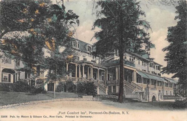 Piermont-On-Hudson New York Fort Comfort Inn Hand Colored Lithograph PC U3531