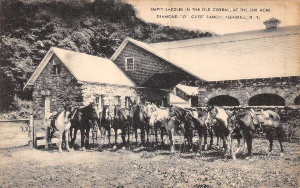 Peekskill New York Empty Saddles In Old Corral Diamond "O" Guest Ranch PC U3535