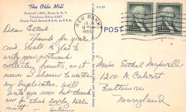 Rockwell's Mills New York The Olde Mill, Dining Room Color Linen PC U3541 - Image 2