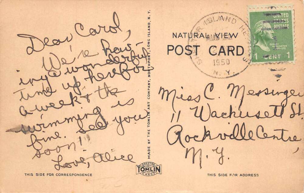 Shelter Island Heights New York Hotel Pridwin, Sepia Tone Litho. PC U3559 - Image 2