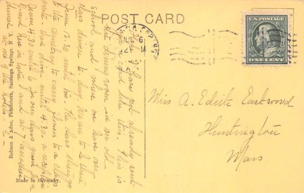 Saratoga Springs New York Dining Room, Young Women's Industrial Club PC U3561 - Image 2