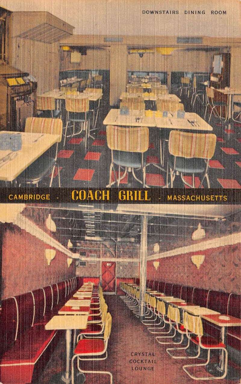 Cambridge Massachusetts Coach Grill Multi-View Linen Vintage Postcard U3568 - Mary L. Martin Ltd. Postcards Cambridge Massachusetts Coach Grill Multi-View Linen Vintage Postcard U3568 - Mary L. Martin Ltd. Postcards