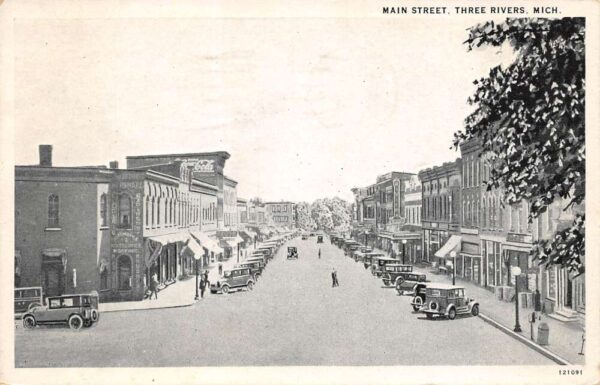 Three Rivers Michigan Main Street Drug Store & Coca Cola Sign PC U3638