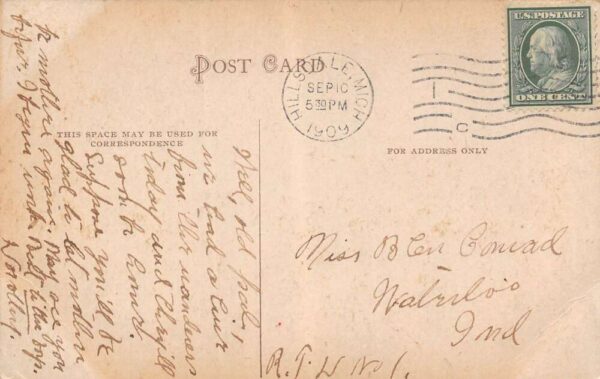 Hillsdale Michigan Howell St., Casino Pict'd. Sky Tinted Vintage Postcard U3649 - Image 2