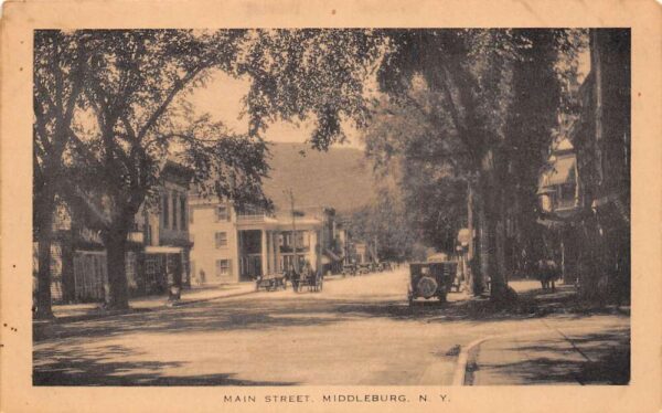 Middleburg New York Main St., Shops & Residences, Sepia Tone Litho. PC U3663