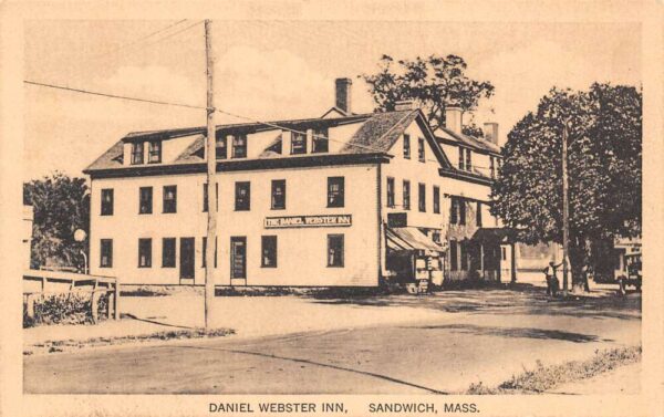 Sandwich Massachusetts Daniel Webster Inn Exterior, Sepia Tone Litho. PC U3679