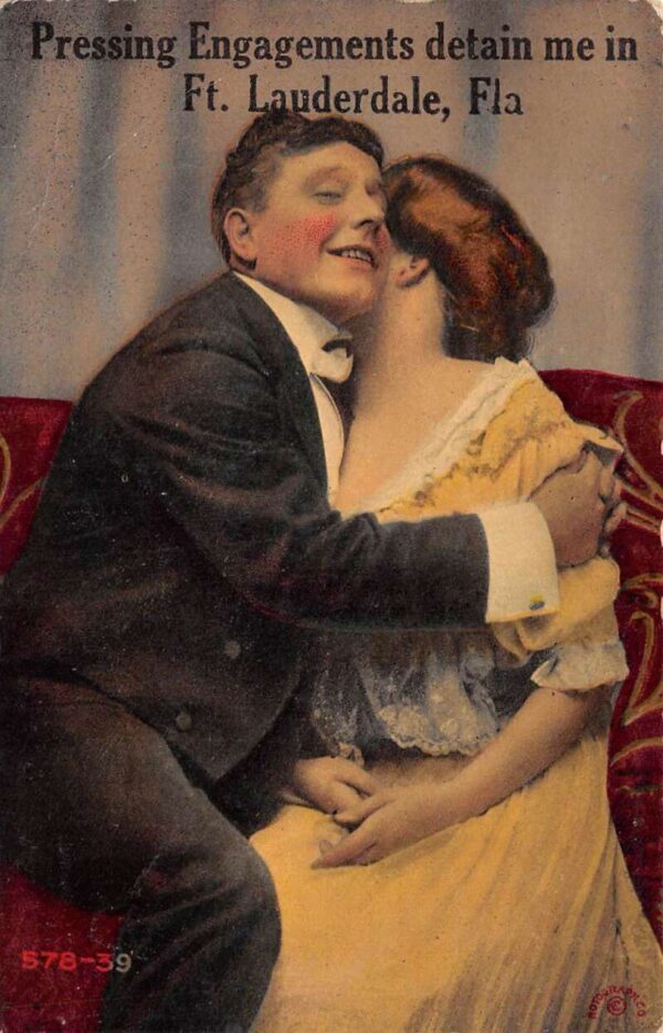 Ft. Lauderdale Florida "Pressing Engagements", Man & Woman Embrace PC U3700
