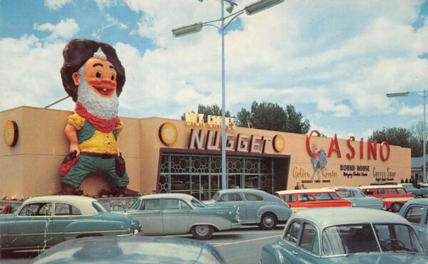 Sparks Nevada The Nugget Casino Exterior W/ Giant Prospector Statue PC U3704