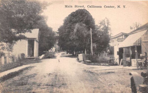 Callicoon Center New York Main Street Scene Sepia Tone Lithograph PC U3725