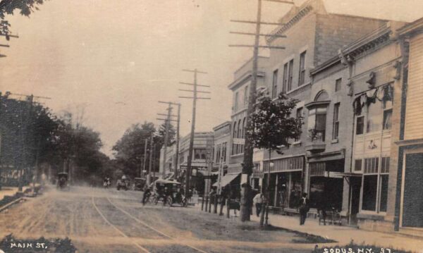 Sodus New York Main Street Post Office Drug Store Real Photo PC AA65354