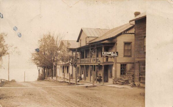 Caywood New York Exchange Hotel Street Scene Real Photo Postcard AA65358