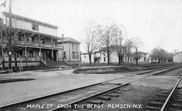 Remsen New York Maple Street from the Depot Real Photo Postcard AA65368