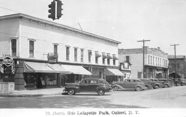 Oxford New York North Side Lafayette Park Street Scene Real Photo PC AA65381