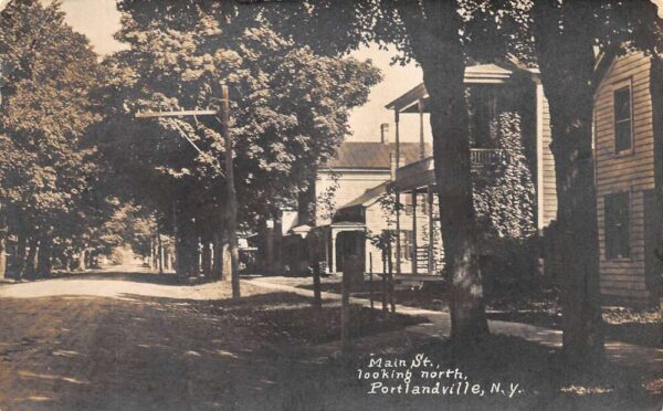 Portlandville New York Main Street Looking North Real Photo Postcard AA65383