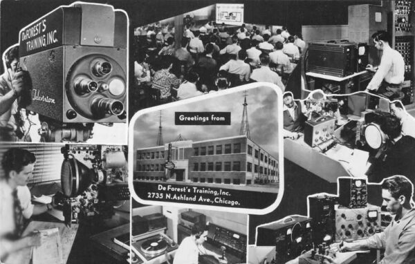 Chicago Illinois DeForests Training Lab TV Radio Tech Real Photo PC AA65385