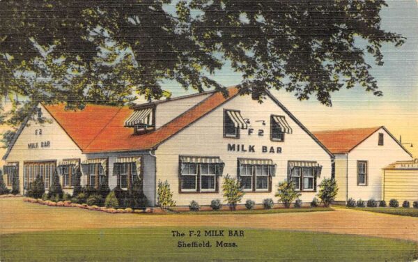 Sheffield Massachusetts The F-2 Milk Bar Linen Vintage Postcard AA65445