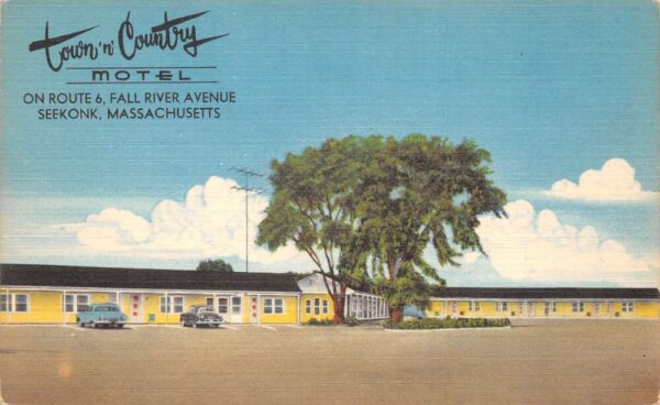 Seekonk Massachusetts Town n Country Motel Linen Vintage Postcard AA65452