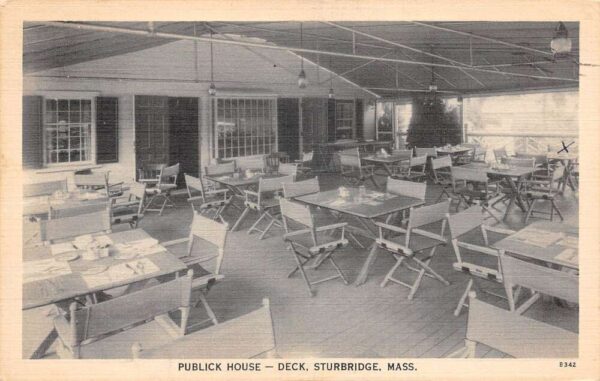 Sturbridge Massachusetts Publick House Deck Dining Room Postcard AA65455