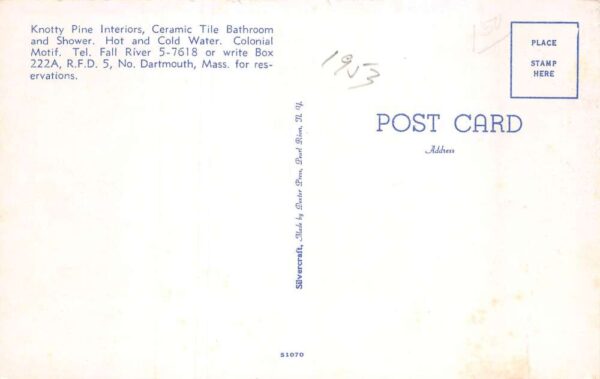 Westport Massachusetts Young's Tourist Cabins Room Interior Postcard AA65459 - Image 2